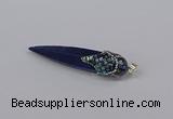 CGP3362 15*50mm - 16*65mm sticks lapis lazuli gemstone pendants