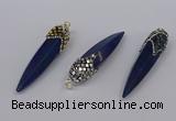 CGP3363 15*50mm - 16*65mm sticks lapis lazuli gemstone pendants