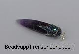 CGP3367 15*50mm - 16*65mm sticks amethyst gemstone pendants