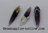 CGP3368 15*50mm - 16*65mm sticks amethyst gemstone pendants