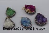 CGP3375 25*35mm - 30*40mm freeform druzy quartz pendants