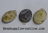 CGP3414 35*50mm faceted oval agate pendants wholesale