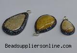 CGP3415 22*35mm - 35*50mm flat teardrop fossil coral pendants