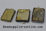 CGP3423 35*60mm - 40*50mm rectangle fossil coral pendants