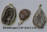 CGP3428 25*40mm - 35*55mm freeform crazy lace agate pendants