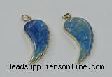 CGP3495 22*45mm - 25*50mm wing-shaped fossil coral pendants