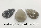 CGP3519 35*50mm - 40*55mm flat teardrop sakura agate slab pendants