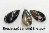 CGP3522 30*55mm - 35*60mm flat teardrop sakura agate slab pendants