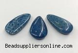 CGP3546 22*45mm - 25*50mm flat teardrop chrysanthemum agate slab pendants