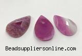 CGP3564 35*55mm faceted flat teardrop agate pendants wholesale