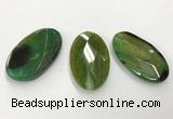 CGP3571 32*50mm faceted oval agate pendants wholesale