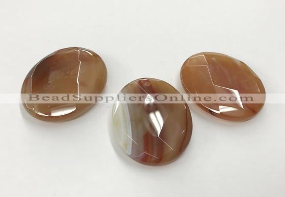 CGP3575 40*50mm faceted oval agate pendants wholesale