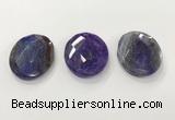 CGP3576 40*50mm faceted oval agate pendants wholesale