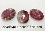 CGP3577 40*50mm faceted oval agate pendants wholesale