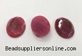 CGP3583 32*45mm faceted oval agate pendants wholesale