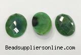 CGP3584 32*45mm faceted oval agate pendants wholesale