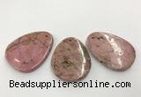 CGP3622 40*55mm - 42*52mm flat teardrop rhodochrosite gemstone pendants