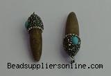 CGP409 10*45mm - 15*50mm bullet sea urchin shell pendants