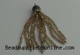 CGP421 2*3mm faceted rondelle handmade chinese crystal tassel pendants