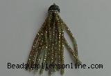 CGP422 2*3mm faceted rondelle handmade chinese crystal tassel pendants