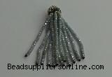 CGP424 2*3mm faceted rondelle handmade chinese crystal tassel pendants