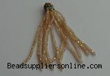 CGP435 2*3mm faceted rondelle handmade chinese crystal tassel pendants