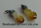 CGP502 15*35mm - 18*45mm nugget citrine pendants wholesale