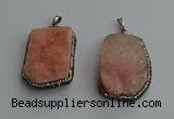 CGP593 25*40mm - 30*45mm freeform druzy agate gemstone pendants