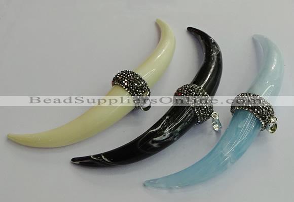 CGP639 15*95mm oxhorn resin pendants wholesale