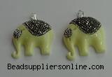 CGP648 30*35mm elephant resin pendants wholesale