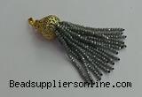 CGP675 2*3mm faceted rondelle handmade chinese crystal tassel pendants