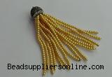 CGP678 3mm round handmade glass beaded tassel pendants wholesale