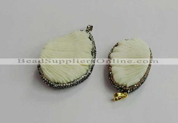 CGP704 30*45mm - 35*55mm freeform coral pendants wholesale