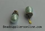 CGP716 15*25mm - 15*30mm teardrop shell pearl pendants wholesale