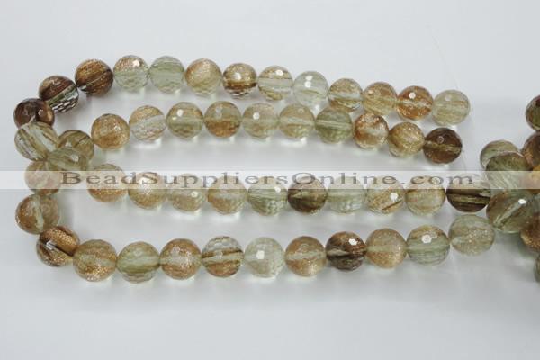 CGQ30 15.5 inches 20mm faceted round gold sand quartz beads