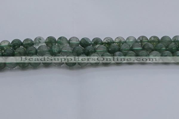 CGQ513 15.5 inches 10mm round matte imitation green phantom quartz beads