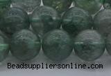 CGQ514 15.5 inches 12mm round matte imitation green phantom quartz beads