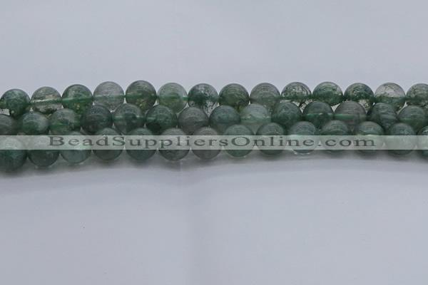 CGQ514 15.5 inches 12mm round matte imitation green phantom quartz beads