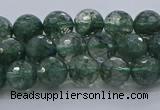 CGQ521 15.5 inches 6mm faceted round imitation green phantom quartz beads