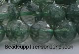 CGQ524 15.5 inches 12mm faceted round imitation green phantom quartz beads