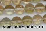 CGQ60 15.5 inches 8mm round gold sand quartz beads wholesale