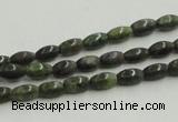 CGR06 16 inches 4*6mm rice green rain forest stone beads wholesale