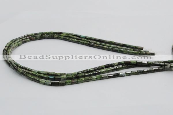 CGR07 16 inches 4*6mm cylinder green rain forest stone beads wholesale