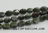 CGR10 16 inches 6*8mm oval green rain forest stone beads wholesale