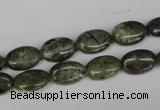 CGR27 15.5 inches 8*12mm oval green rain forest stone beads