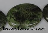 CGR29 15.5 inches 30*40mm oval green rain forest stone beads