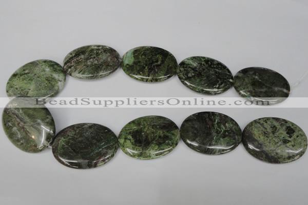 CGR29 15.5 inches 30*40mm oval green rain forest stone beads