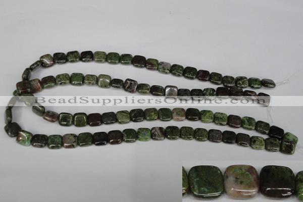 CGR32 15.5 inches 10*10mm square green rain forest stone beads