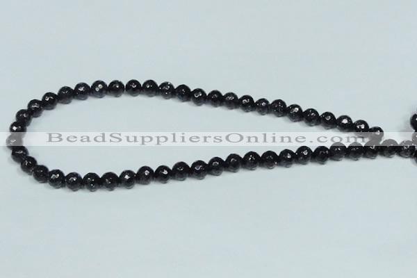 CGS106 15.5 inches 8mm faceted round blue goldstone beads wholesale