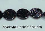 CGS122 15.5 inches 15mm flat round blue goldstone beads wholesale